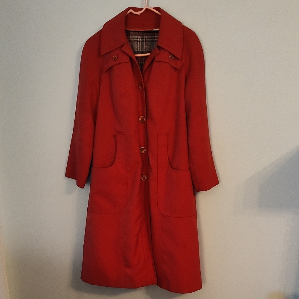 Elegant Orange Women's Trench Coat